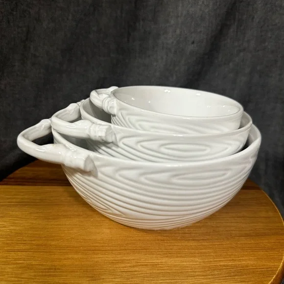 White Ceramic Bowls Set Temptations - Picture 9 of 13